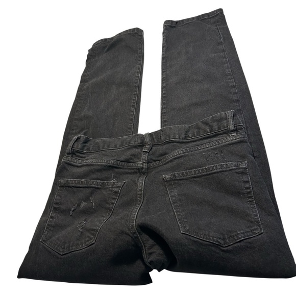 We The Free Washed Black Straight Leg High Rise Distressed Jeans Sz 26 - Picture 14 of 14